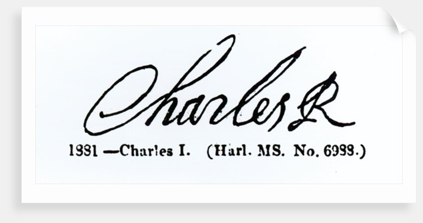 Signature of King Charles I by (after) English School