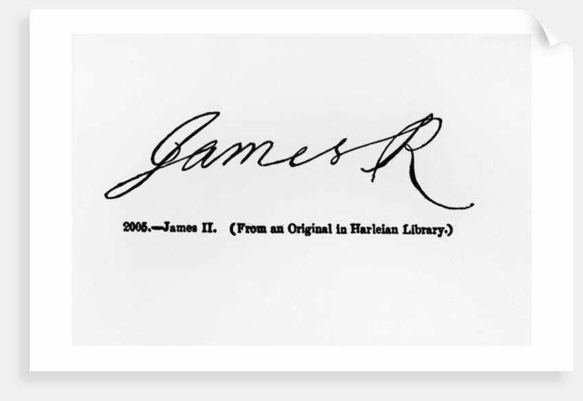 Reproduction of the signature of James II by Anonymous