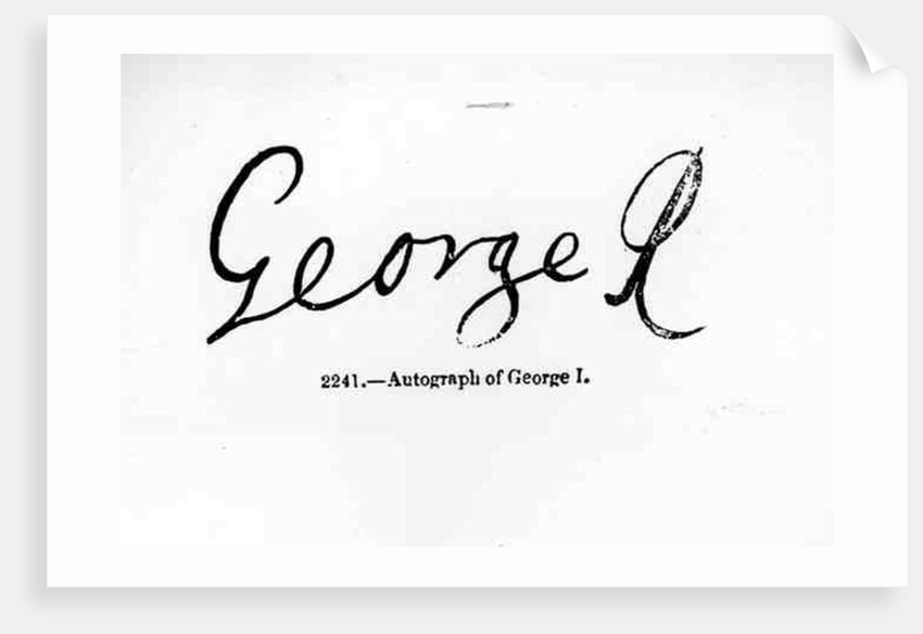 Reproduction of the signature of George I by Anonymous
