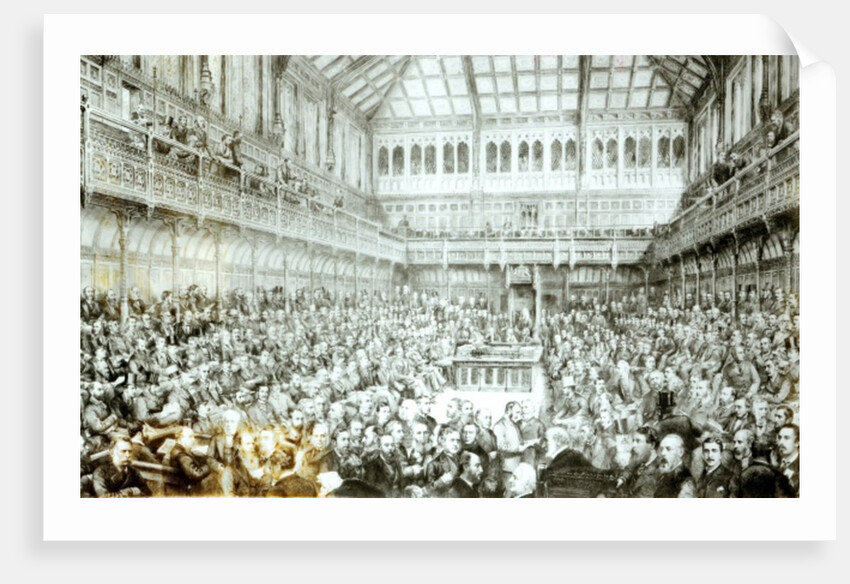 Mr Gladstone Introducing the Land Law Bill, 7th April 1881 by English School