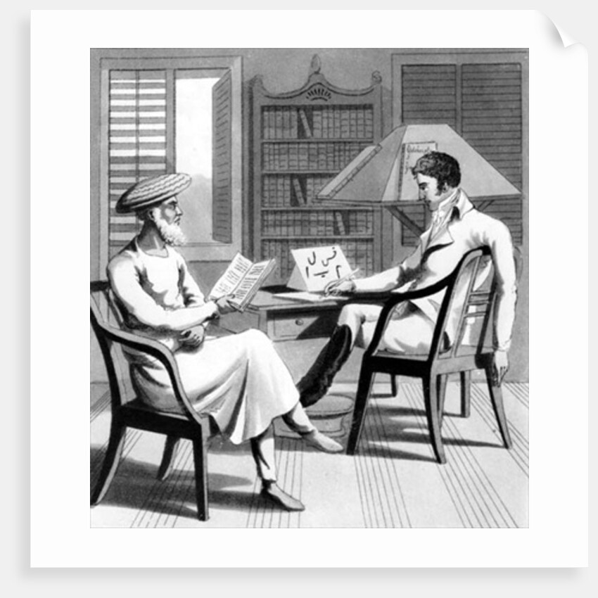 An European Gentleman with his Moonshee, or Native Professor of Languages by Charles D'Oyly