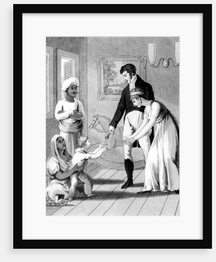 An European Lady and her Family, attended by an Ayah, or Nurse by Charles D'Oyly