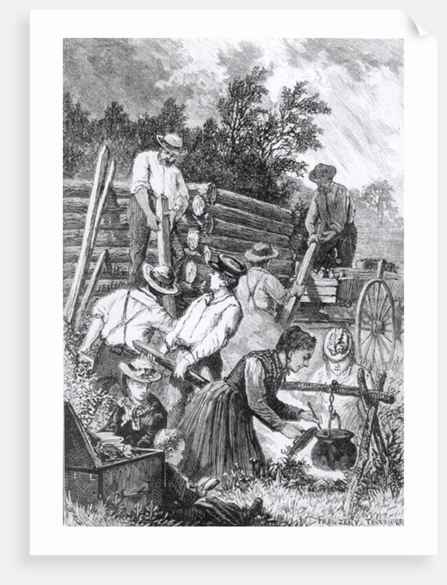 Building the Log-Cabin by American School