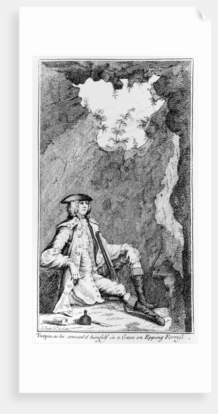 Turpin as he Concealed Himself in a Cave on Epping Forrest by English School
