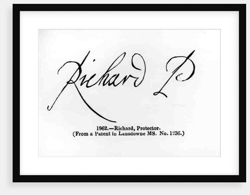 Reproduction of the signature of Richard Cromwell Lord Protector by Anonymous