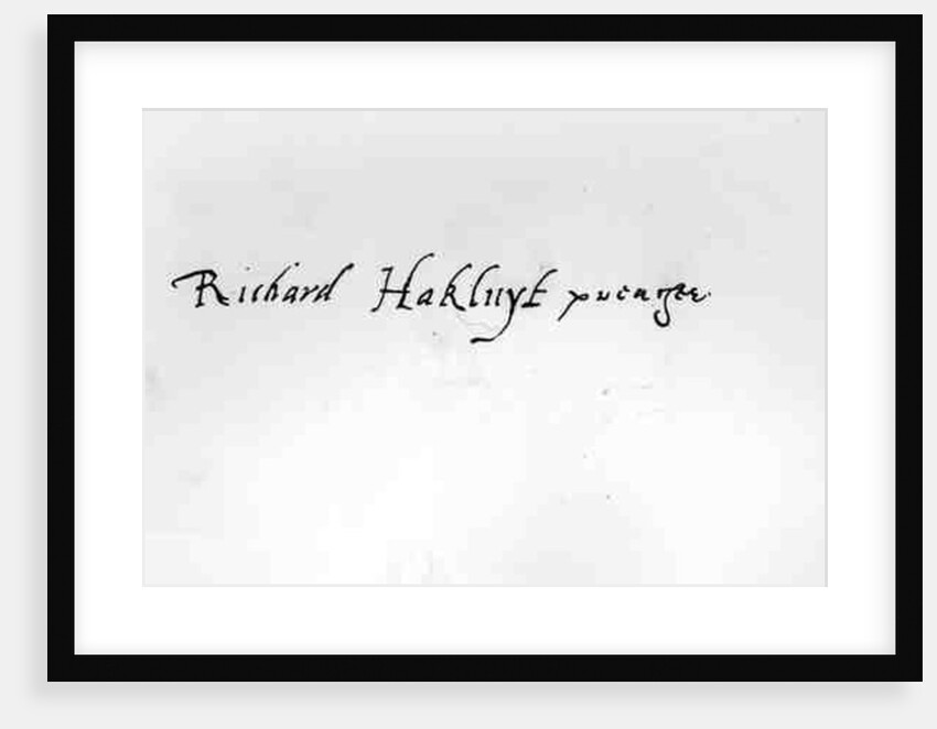 Signature of Richard Hakluyt by Anonymous