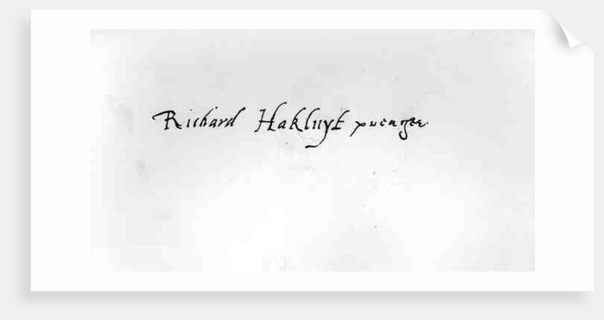 Signature of Richard Hakluyt by Anonymous