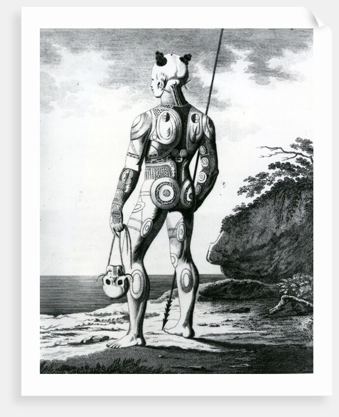 A Young Noukahiwan man not completely Tattooed, 1813 by Wilhelm Gottlieb Tilesius von Tilenau