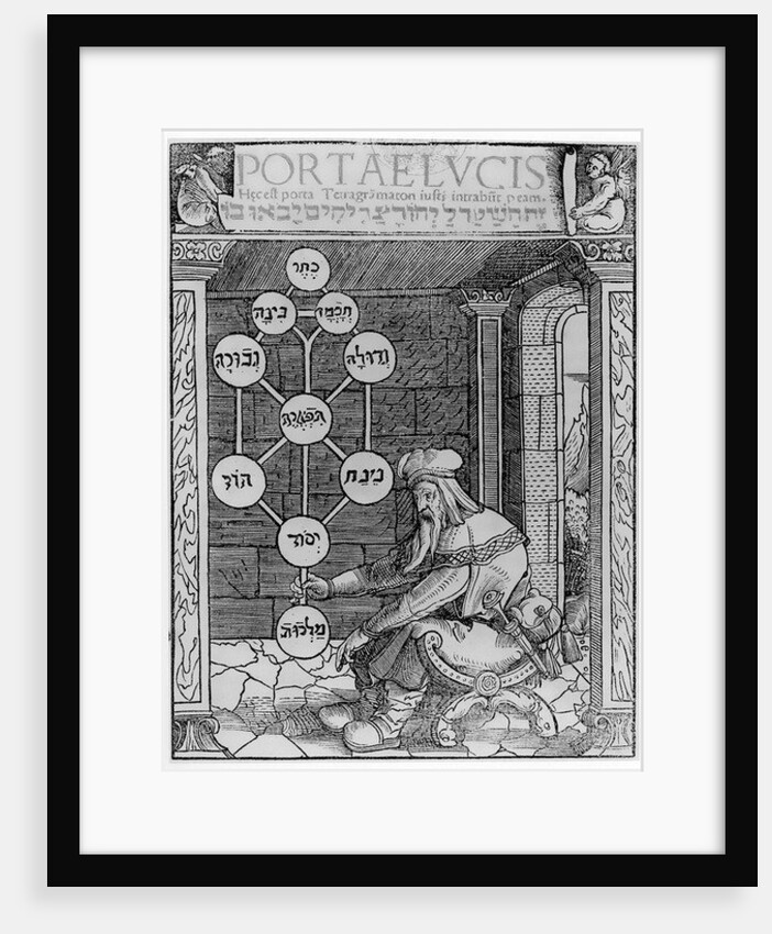 Jewish Cabbalist Holding a Sephirot copy of an illustration from 'Portae Lucis' by Paul Ricius, Augsburg 1516, used in a 'History of Magic'. by German School