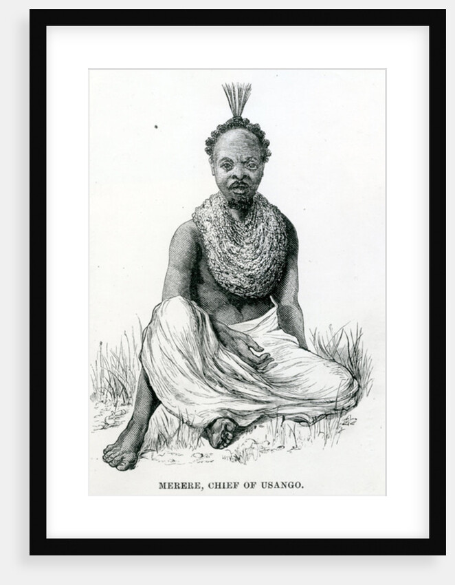 Merere, chief of the Usango from 'Travels in Africa', 1879 by English School