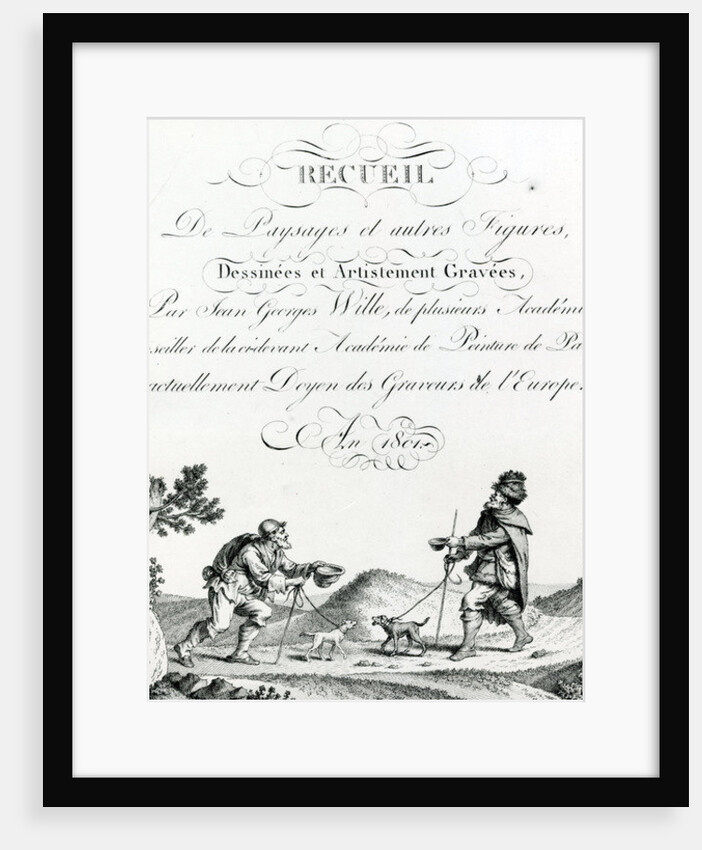 Recueil de Paysages et autres figures, dessinees et Artistement Gravees by Johann Georg Wille, 1801 by French School
