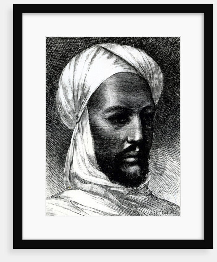 Portrait of Muhammad Ahmad, known as Mahdi, leader of dervishes in war against British in 1884, Colonial wars, Sudan by English School