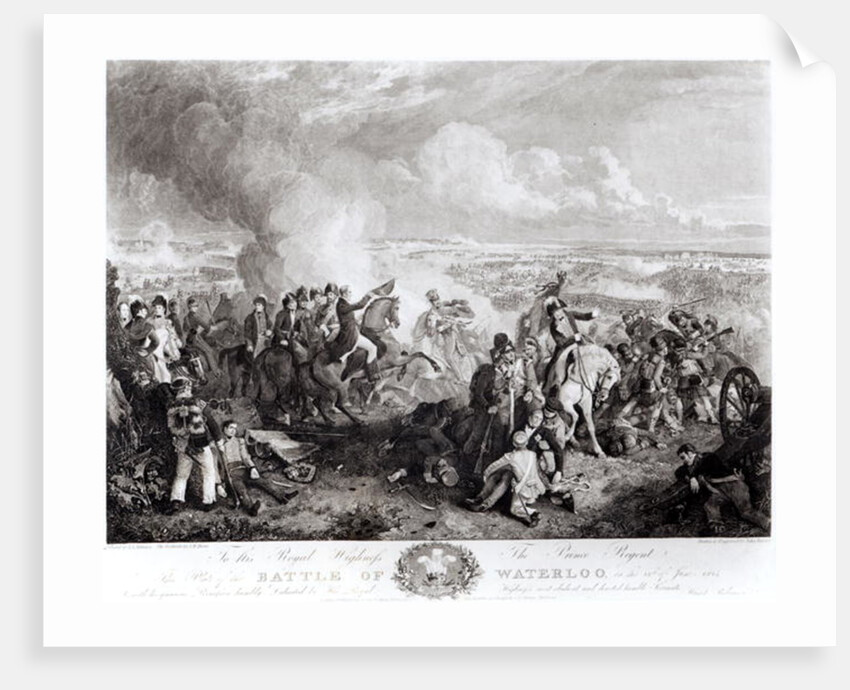 The Battle of Waterloo, 18th June 1815, engraved by John Burnet, 1819 by John Augustus (after) Atkinson
