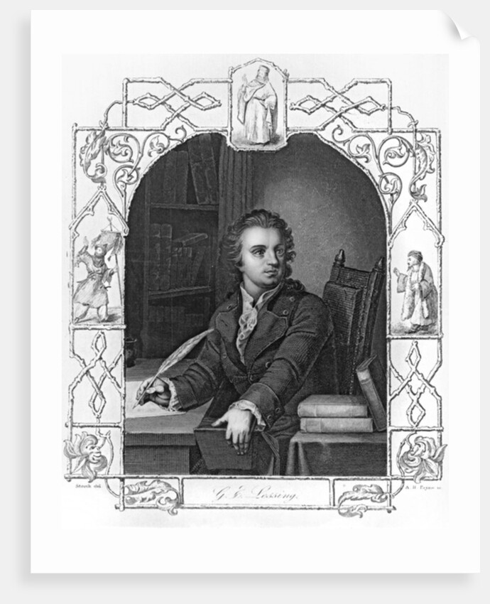 Gotthold Ephraim Lessing engraved by Albert Henry Payne by Storck