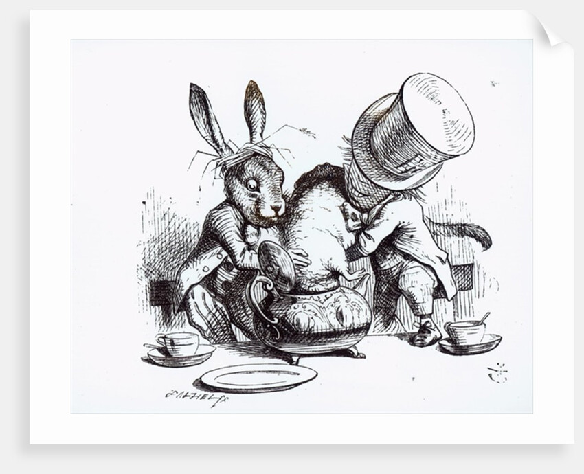 The Mad Hatter and the March Hare putting the Dormouse in the Teapot by John Tenniel