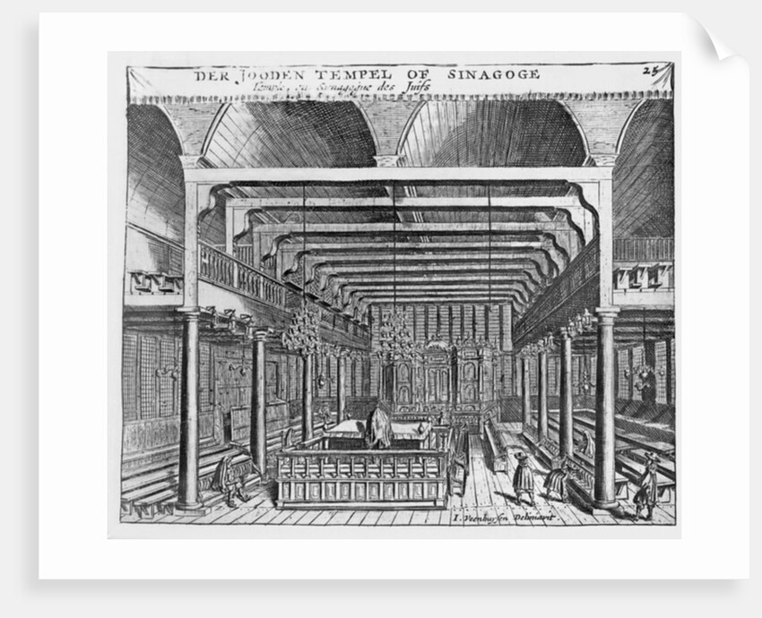 Interior of a Jewish Synagogue by Jan Veenhuysen
