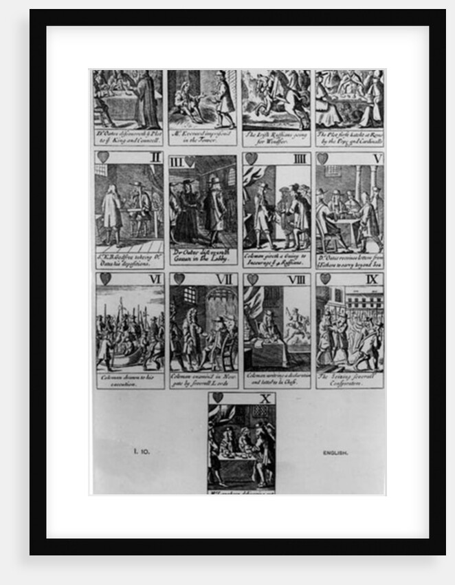 Suit of Hearts illustrating the 'Popish Plot', 1679 by English School