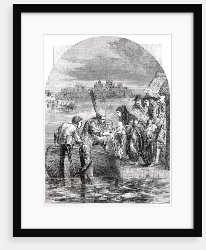 The Flight of the Queen of James II, December 1688 by English School