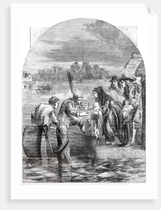 The Flight of the Queen of James II, December 1688 by English School
