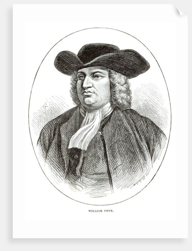 William Penn engraved by Josiah Wood Whymper by English School