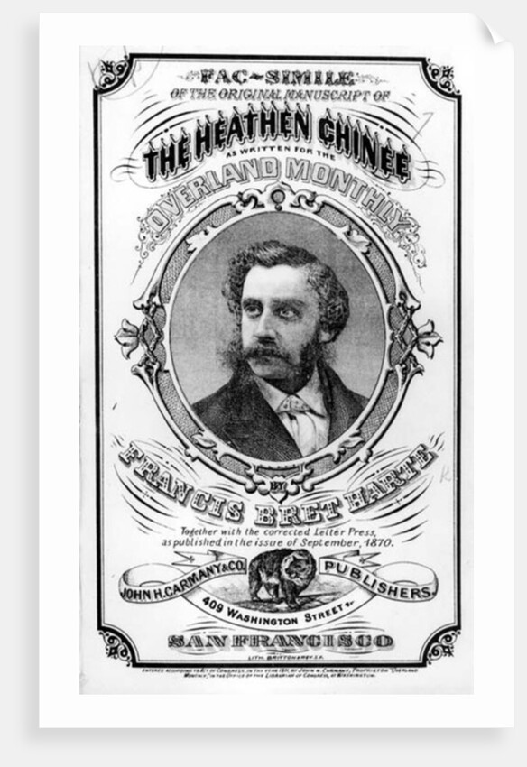 Facsimile of the original manuscript of 'The Heathen Chinee' by Francis Bret Harte by American School