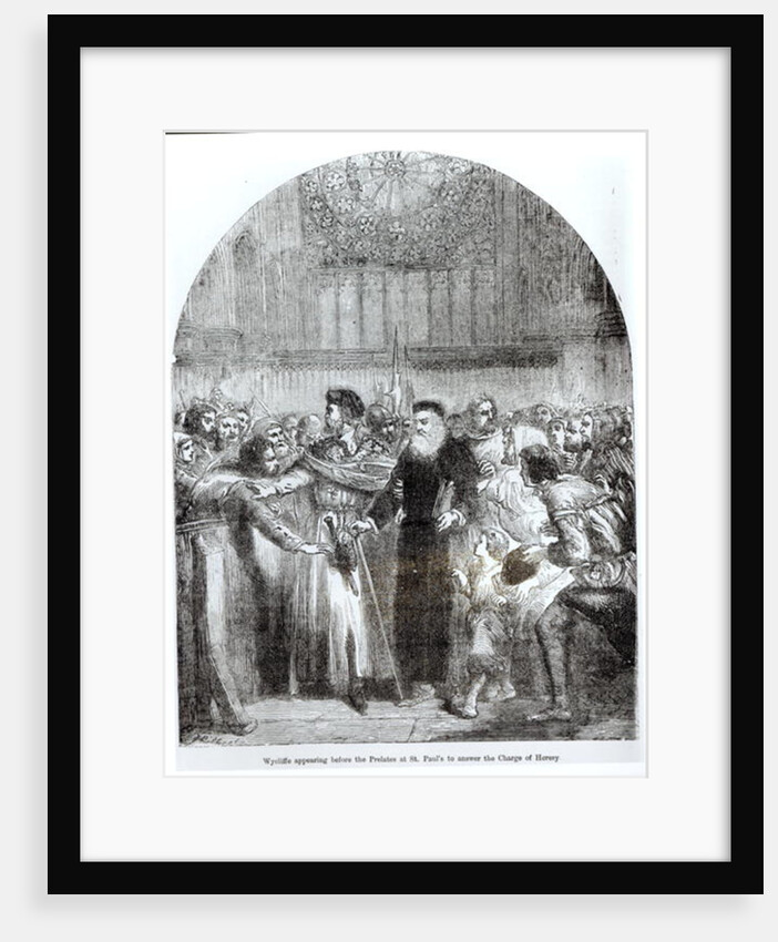 Wycliffe appearing before the Prelates at St. Paul's to answer the charge of heresy in 1377 by English School