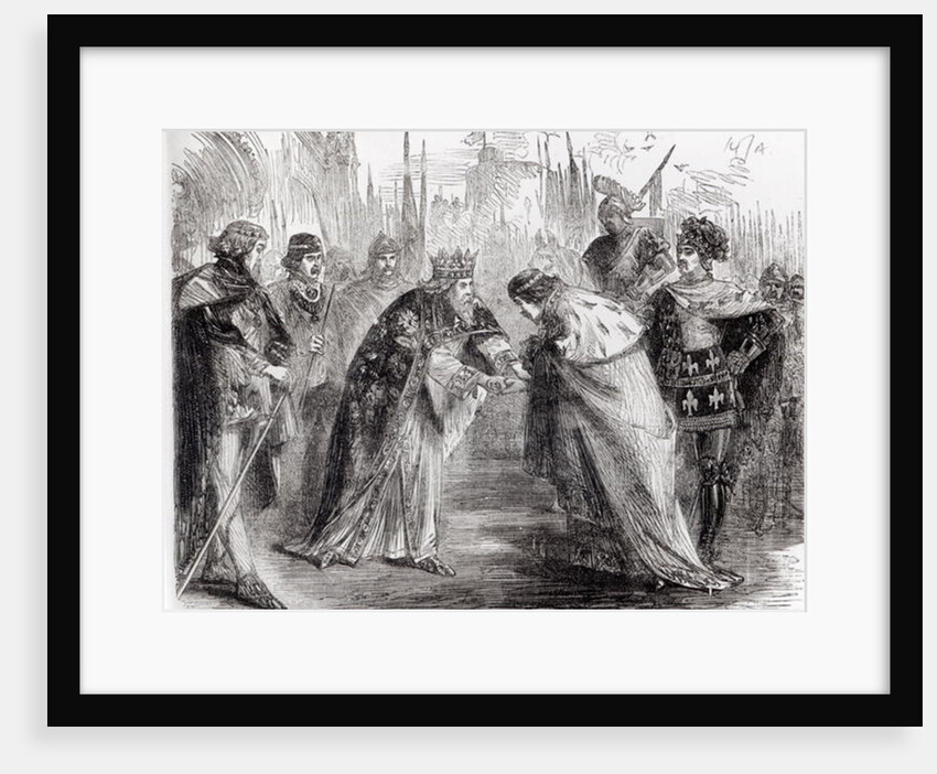 Edward the Black Prince presenting King John II of France to his father, Edward III by English School