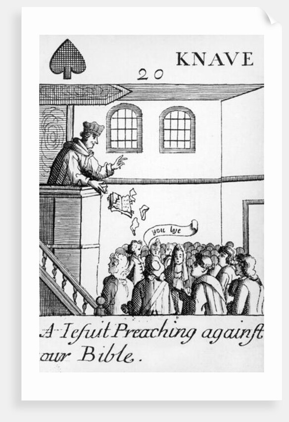 A Jesuit Preaching Against Our Bible, Jack of Spades by English School