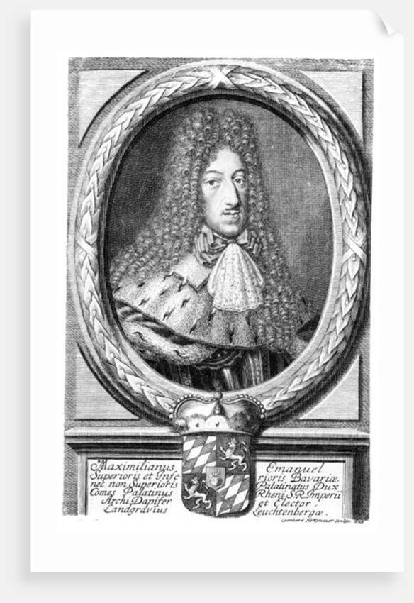 Maximilian II Emanuel, engraved by Leonard II Heckenauer by German School