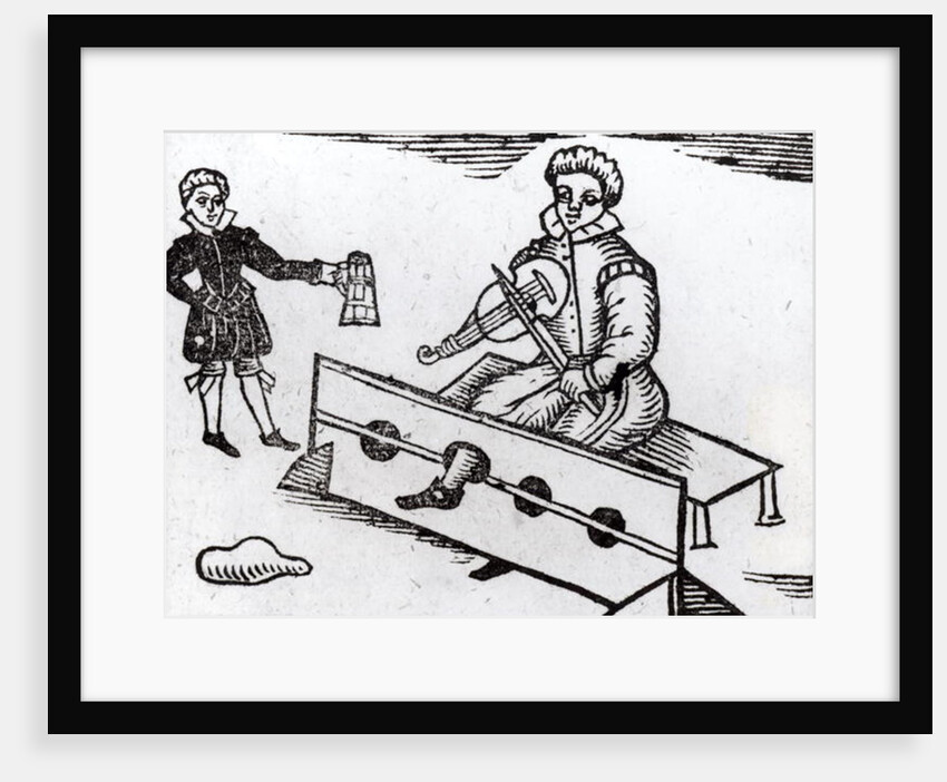 A Purse Snatcher in the Stocks by English School