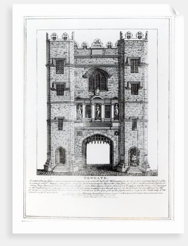 Newgate, London, pub. 1761 by English School