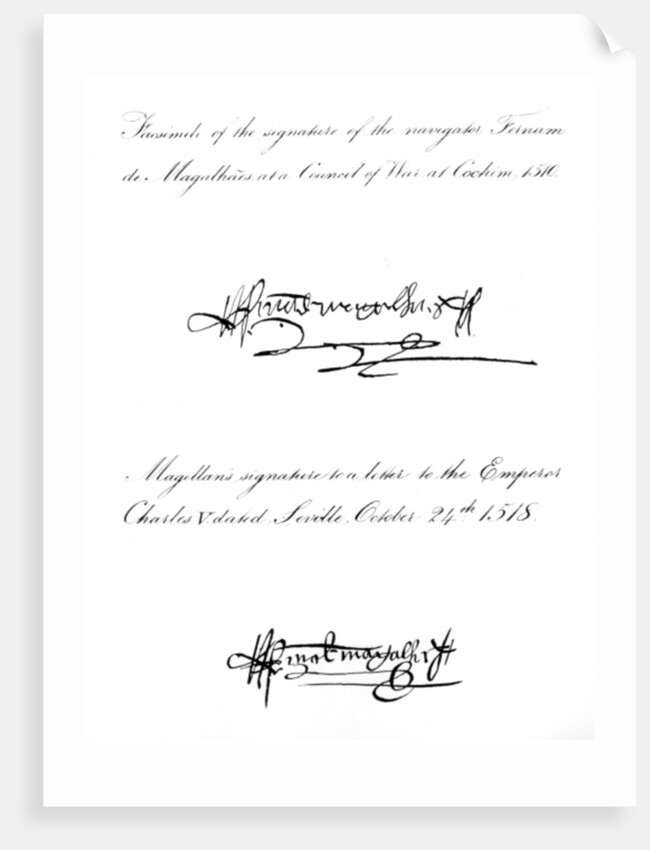 Two Examples of the Signature of Ferdinand Magellan by Anonymous