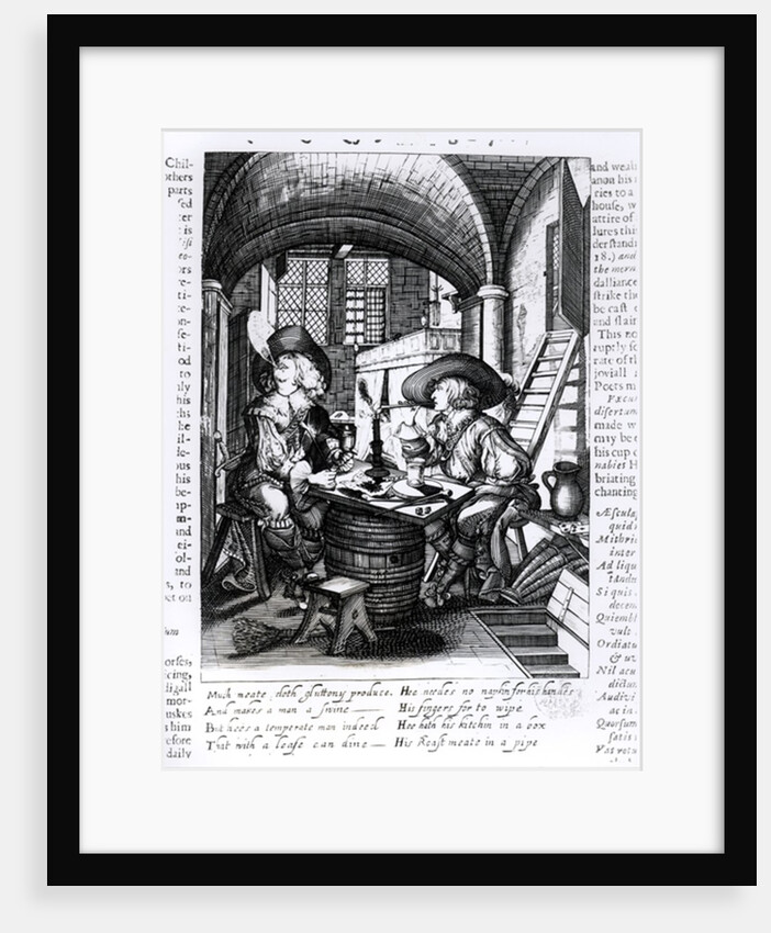 Two Young Noblemen Smoking, A Pro-Smoking Illustration from the Reign of James I by English School