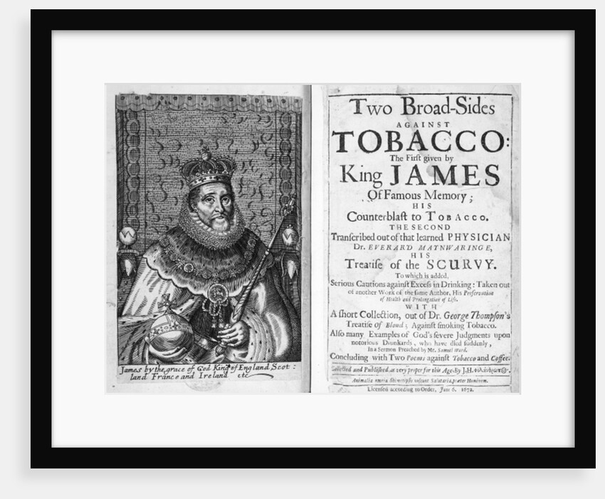 Frontispiece to 'Two Broadsides Against Tobacco' by English School