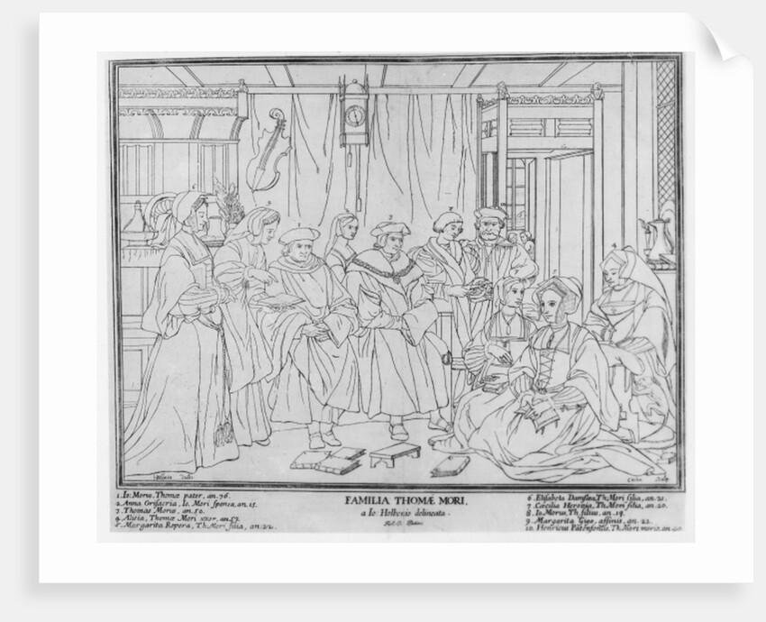 The Family of Thomas More, Chancellor of England, engraved by Christian de Mechel 1787 by Hans (after) Holbein the Younger