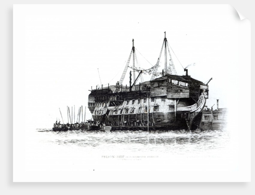 Prison Ship York at Portsmouth Harbour: Convicts Going on Board, 1828 by Edward William Cooke