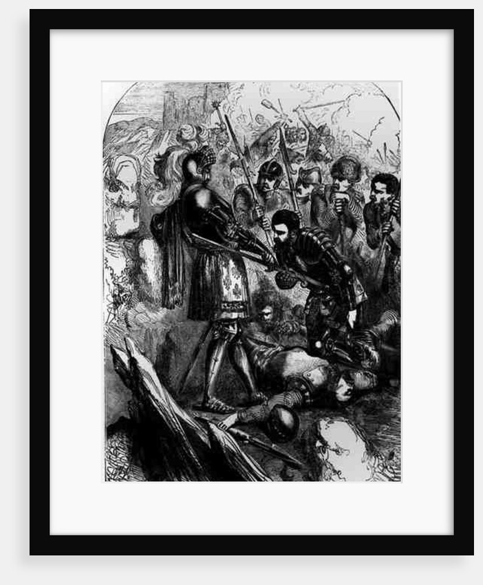 Francis I Taken Prisoner at the Battle of Pavia in 1525 by Charles Bourbon, book illustration by English School