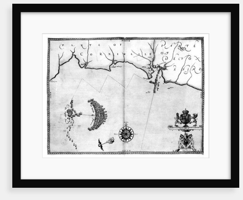Map No.2 Showing the route of the Armada fleet, engraved by Augustine Ryther, 1588 by Robert Adams