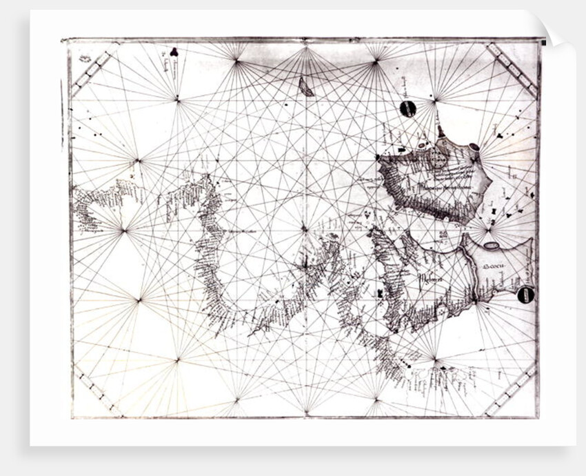 Map of Great Britain, France and Spain, 1473 by Grazioso Benincasa