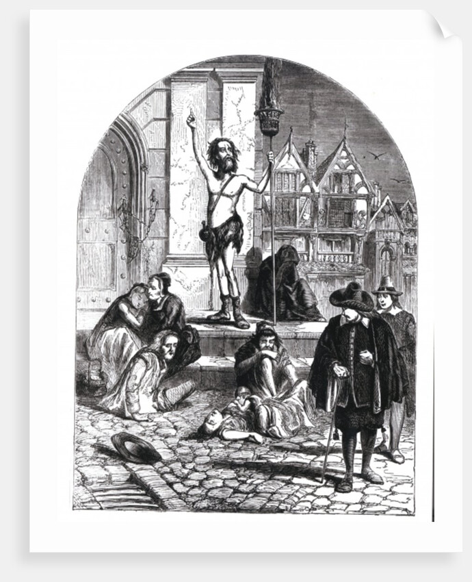 The Great Plague of 1665, the Enthusiast Denouncing London by English School
