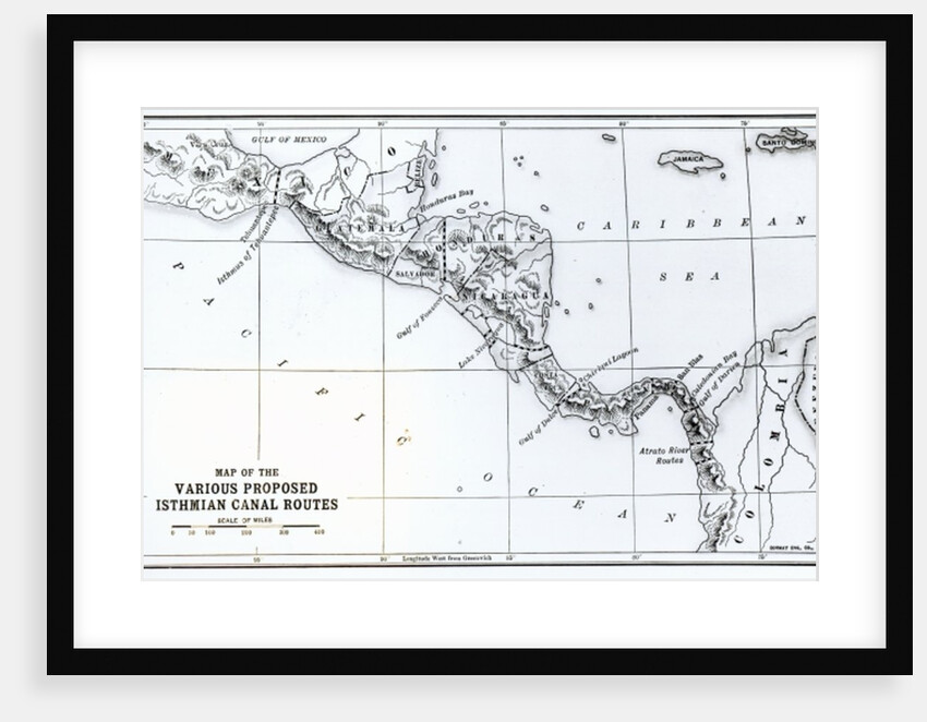 Map of the Various Proposed Isthmian Canal Routes by English School