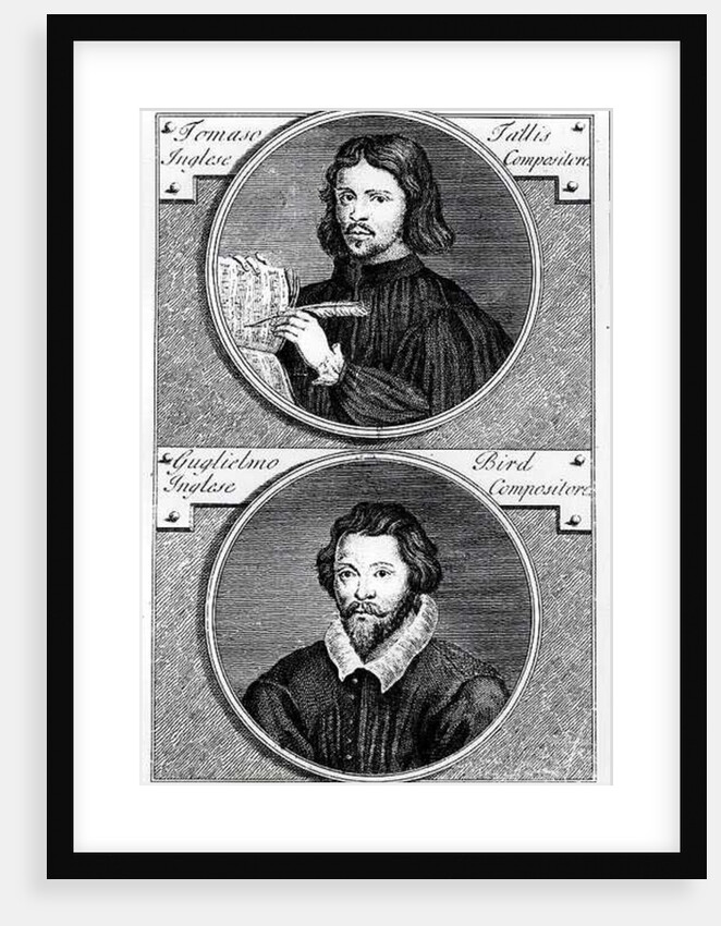 Thomas Tallis and William Byrd engraved by Niccolo Francesco Haym by Gerard Vandergucht