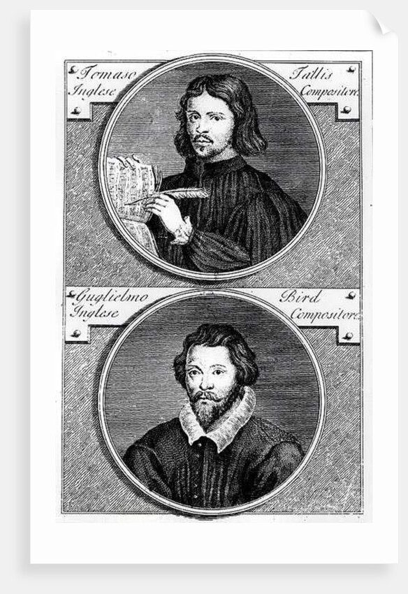 Thomas Tallis and William Byrd engraved by Niccolo Francesco Haym by Gerard Vandergucht