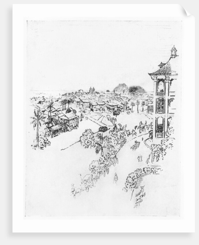 The City of Panama from the Tivoli Hotel, Ancon by Joseph Pennell