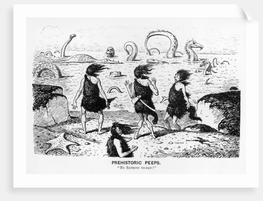 Prehistoric Peeps, 'No Bathing Today', 1884 by Edward Tennyson Reed
