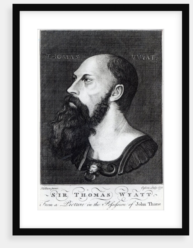 Portrait of Sir Thomas Wyatt the Younger engraved by Ogborn, 1775 by Hans (after) Holbein the Younger