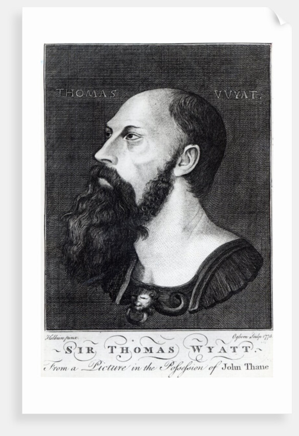 Portrait of Sir Thomas Wyatt the Younger engraved by Ogborn, 1775 by Hans (after) Holbein the Younger