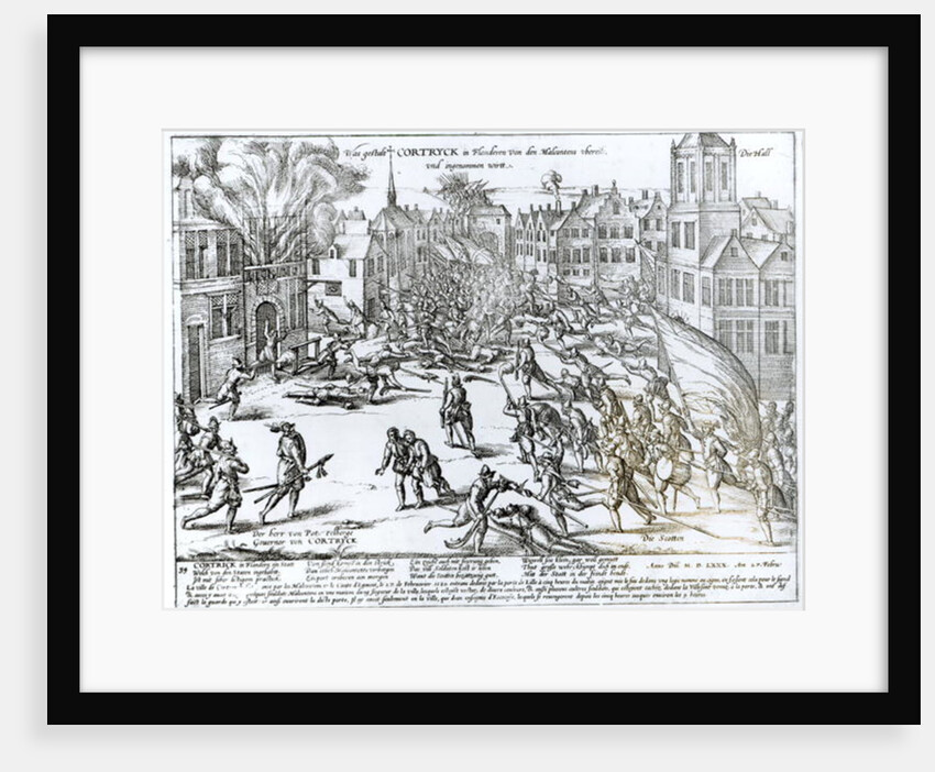 The Battle of Courtrai Between the French and the Flemish, 1580 by German School