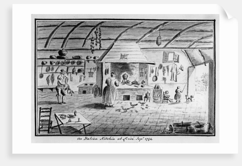 View of an Italian kitchen at Lerici, September 1754 by Italian School