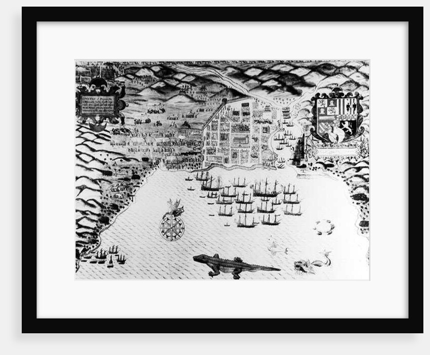 Santiago, Cape Verde, 1589 by Baptista Boazio